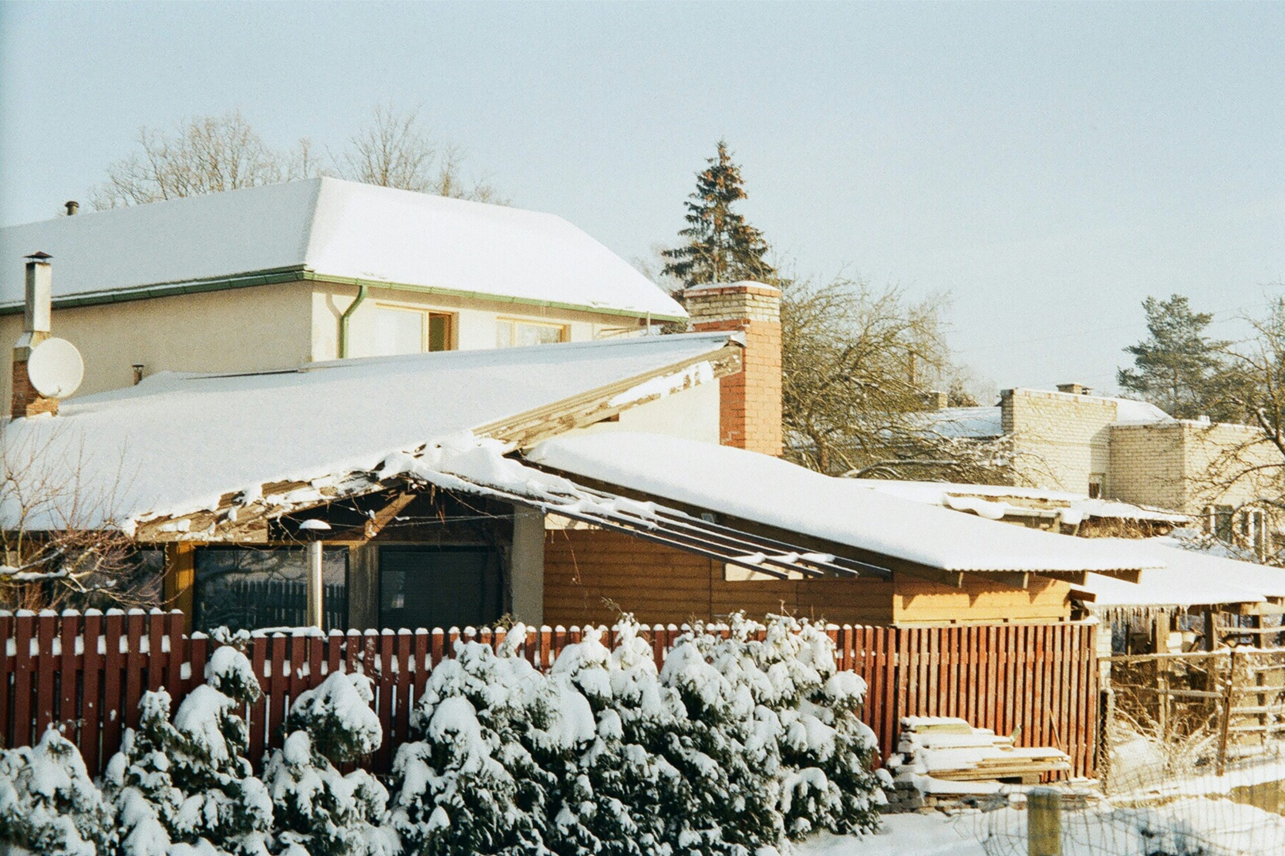 Winter roof damage in park city.