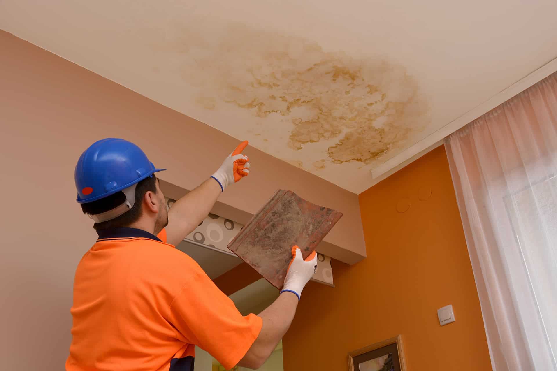 homeowner staring at roof leaks